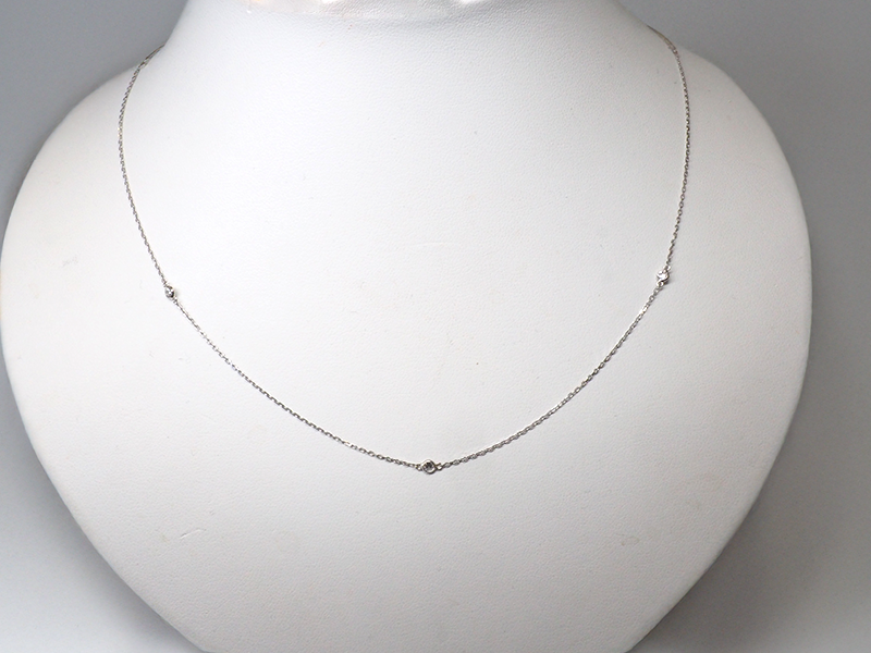 覆輪留めピアスとステーションネックレスのご注文